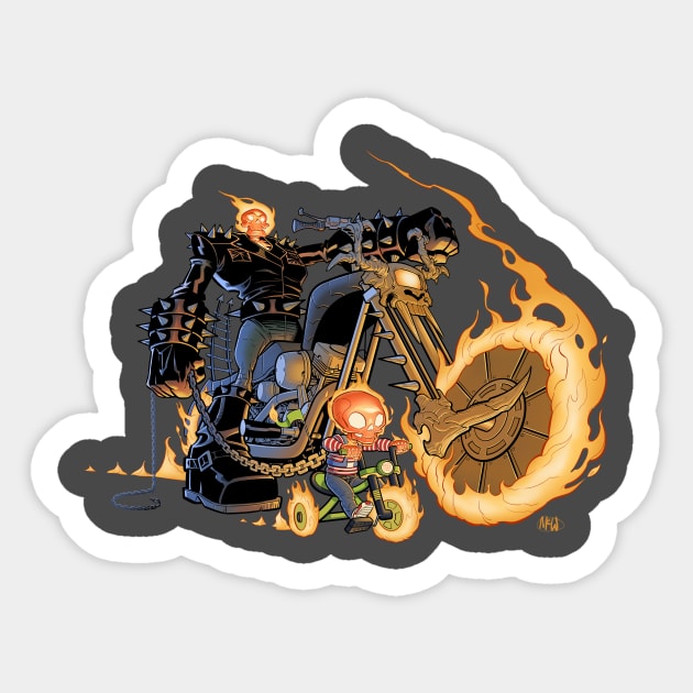 Ghost Rider and Son Sticker by TomMcWeeney